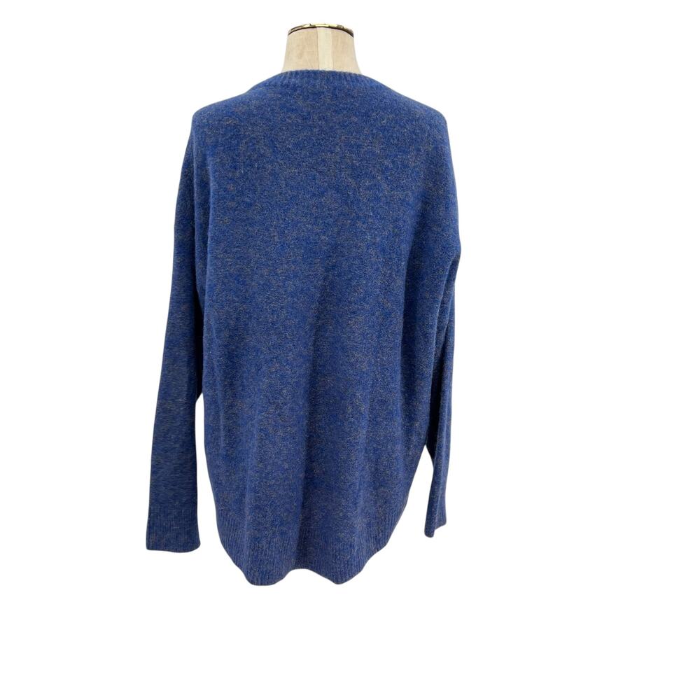 Lewit Sweater Hi-LowKnit Crewneck Marled Wool Blend Blue Size Large - Picture 6 of 10